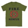 Red Fire DepartUnisext Badge Cotton T Shirt For Couple Summer Firefighter Vintage T Shirts Fashion Tee Shirt Oversize Pattern Tops