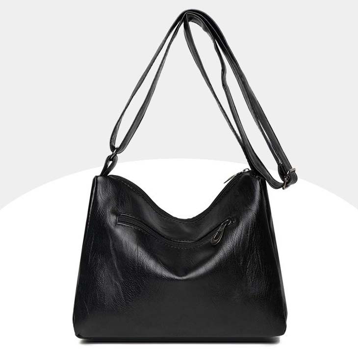 WTEMPO Eleganckie torby na jedno ramię z miękkiej skóry ekologicznej o dużej pojemności, damskie, casualowe, zapinane na zamek, z haftem PU, crossbody