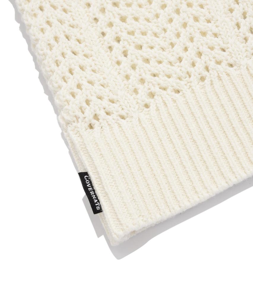 COVERNAT Cable Round Half Knit Ivory