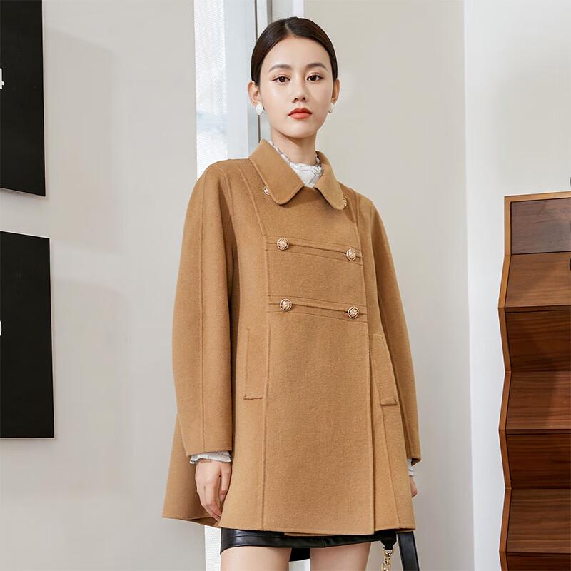 

TaTu Women s Double-Breasted Wool Blend Overcoat M