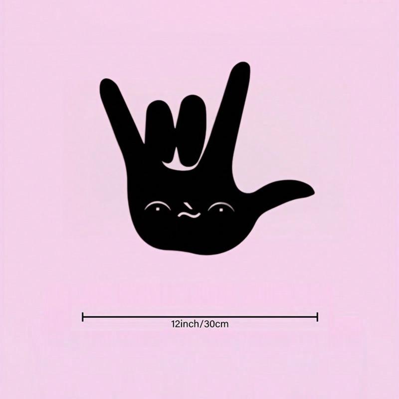 Love You Gesture Metal Wall Art Geometric Decor for Living Room Valentine Gift Housewarming Birthday Christmas Wedding Home Decor