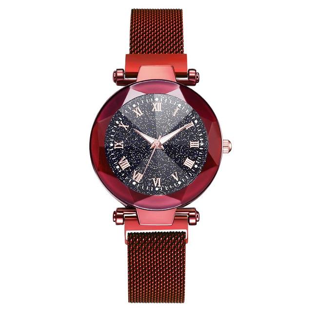 Reloj Mujer Women's Fashion Starry Sky Watches For Women Dress Magnet Buckle Mesh Belt Quartz Watch Zegarek Damski
