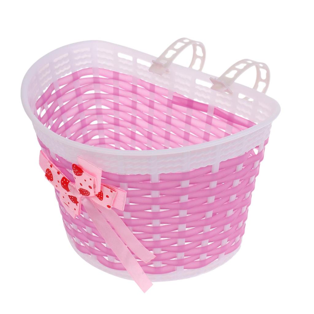 2x Childs Kids Girls Bowknot Basket Decoration With Flowers Inch)