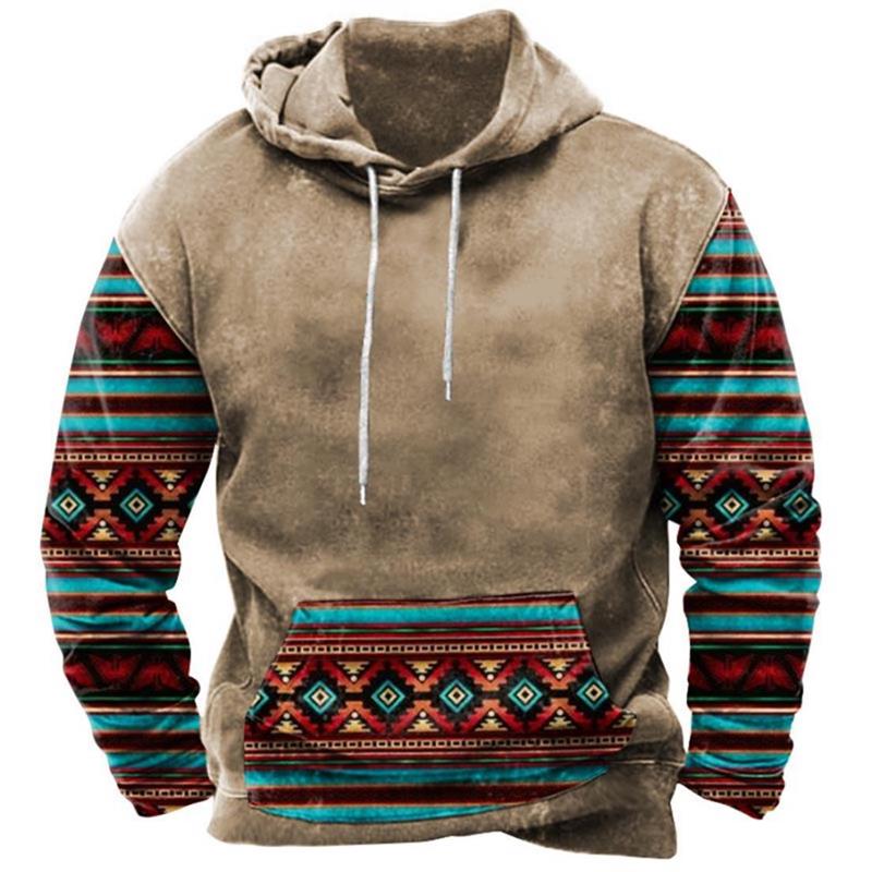 Efterår Vintage Herre Sweatshirt Langærmet Hættetrøje Til Mænd Oversized Mands Tøj Afslappet Indisk Harajuku Top Mandlig Hættetrøje Med Hætte