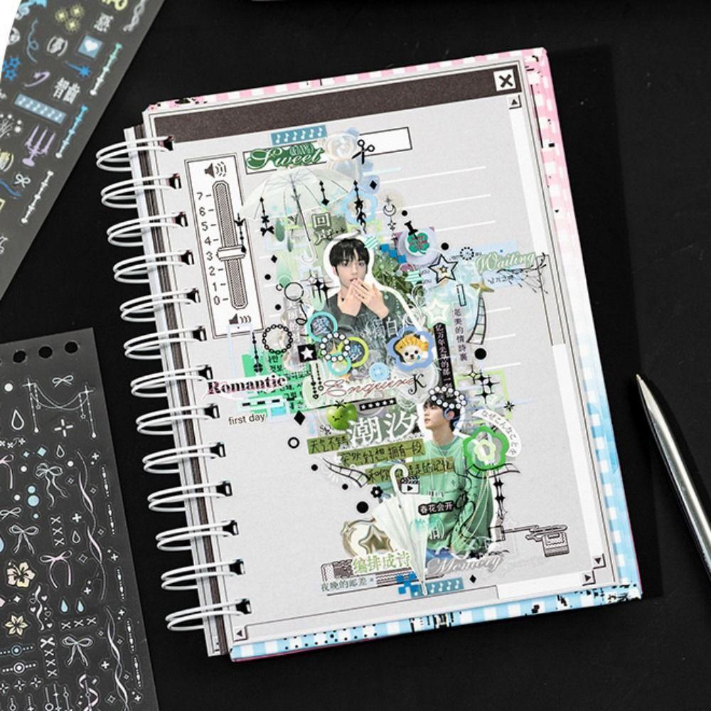 30 Sheets DIY Sticker Book Soft Light Album Series Cut Film Sticker Book Journal Decoration