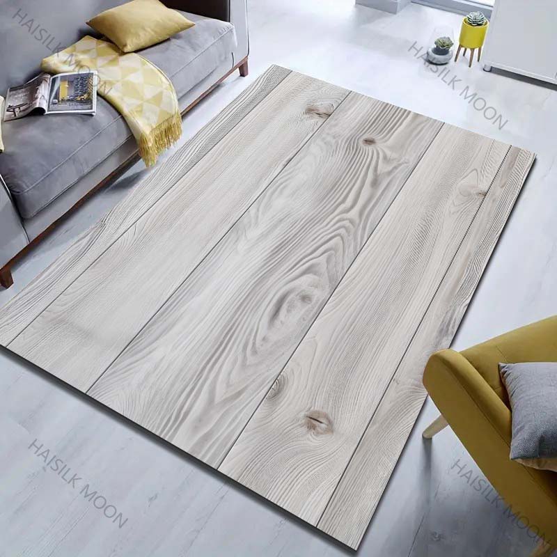 Multiple Sizes HD Wood Grain Print Carpet for Living Room Bedroom Doormat Home Decor Sofa Area Rug Non-slip Floor Mat for Gifts