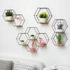 Iron Storage Holder Wall-mounted Multifunctional Nordic Style Geometric Firm Hexagonal Shelf for Home