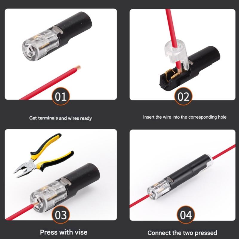 Pluggable LED Wire Connector Single Wire Plug-in Connector with Locking Buckle 1 Ways Wire Connector Easy to Use