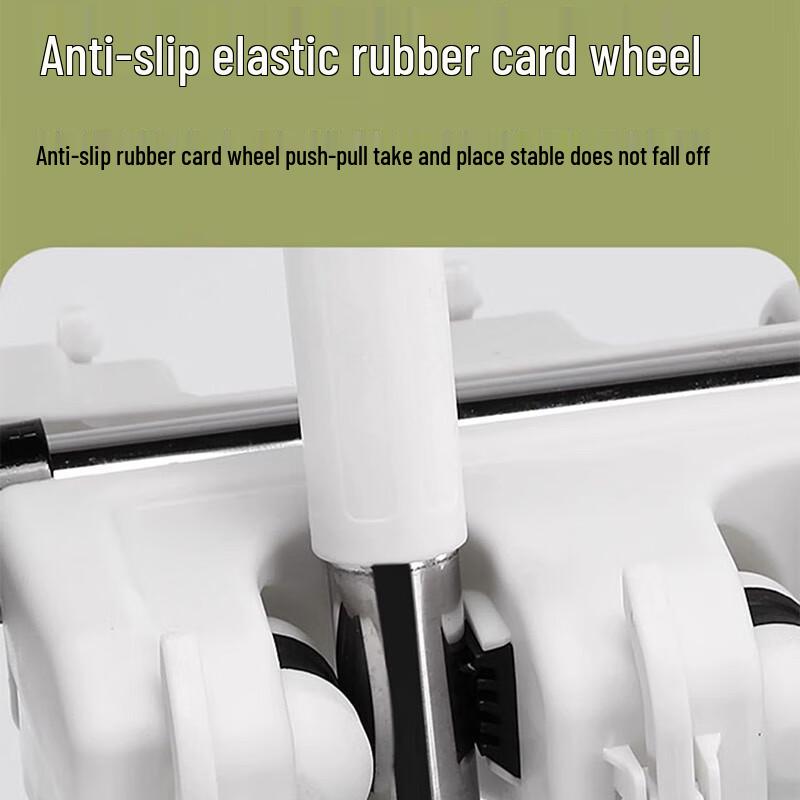 Mobile Stainless Steel Mop and Broom Organizer