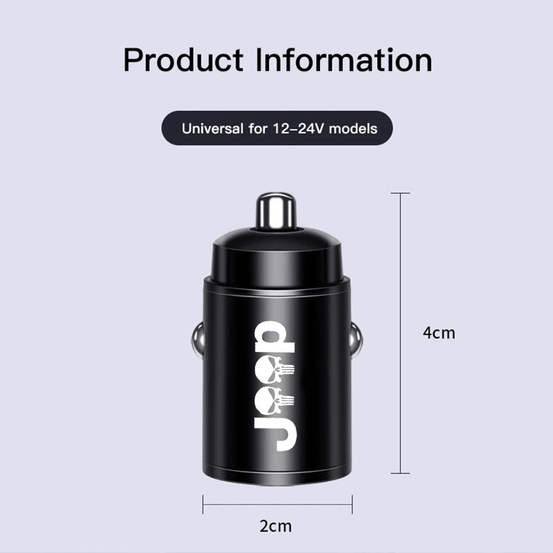 12V-24V Metal Jeep Car Charger Type-C QC 3.0 4.0 PD 100W Cigarette Lighter Fast Charging USB Phone Mini Charger Car Accessori