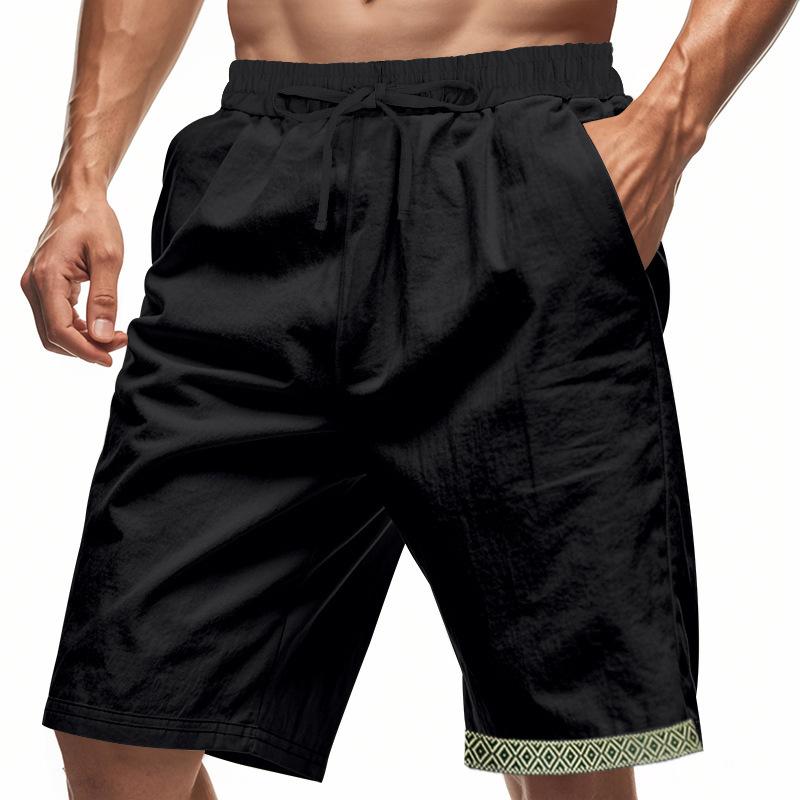 Summer Men's Linen Loose-Fit Breathable Beach Shorts