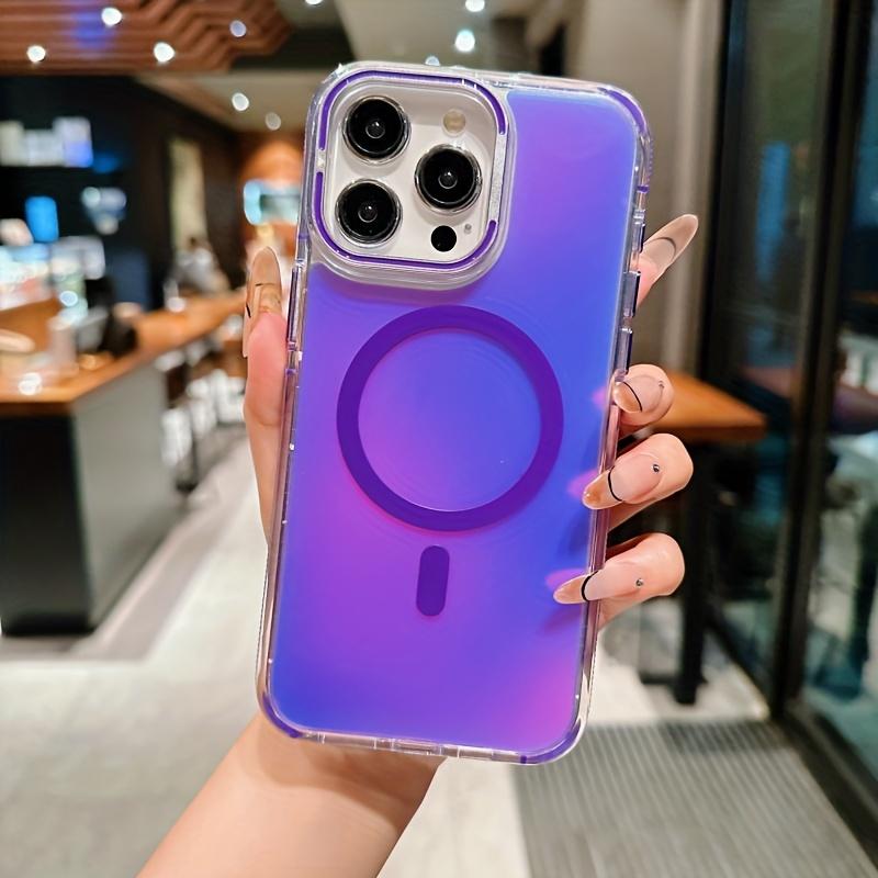 Magsafe Magnetic Lens Protection Stand Phone Case for iPhone 16 15 11 12 13 14 Pro Max Plus Camera Transparent Metal Ring Cover