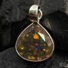 Natural Fire Opal 19 Ct Pear Cut 925 Sterling Silver Gemstone Pendant