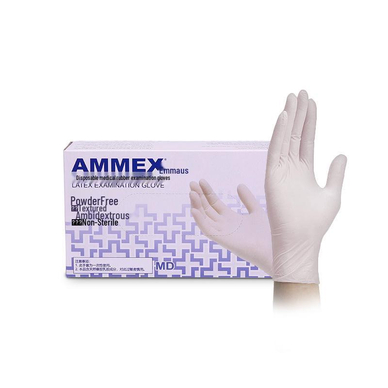 Aimas Powder-Free Latex Examination Gloves - Thickened and Food Safe 46100