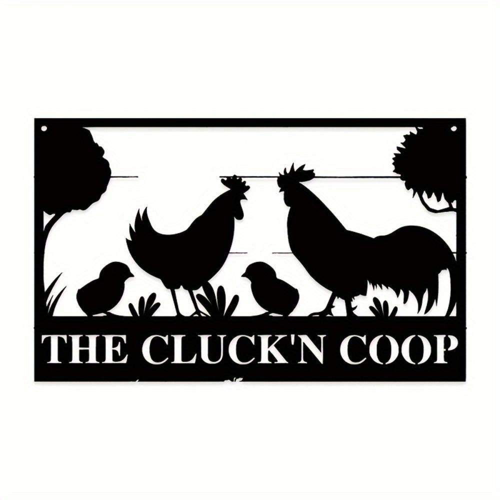 Unique Handmade Custom Rustic Black Iron Wall Plaque Chicken Egg Design Farmhouse Outdoor Decor