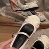 Temperament High Sense Thick Heel Small Leather Shoes Women's College Style Bow Mary Jane Shoes British Style