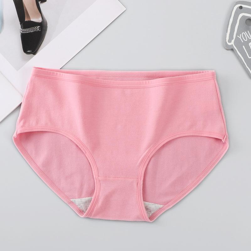 Women's Mid-waist Plus Size Cotton Underwear Comfortable Breathable Nude Cotton Crotch Abdomen Buttocks Briefs Underwear For Women