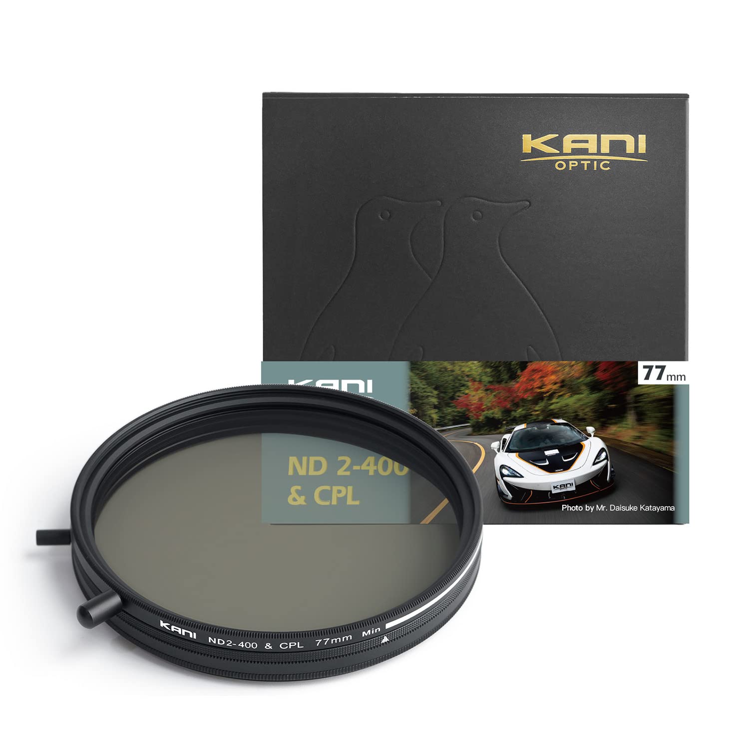 

KANI 77mm Variable ND Filter Light attenuation effect up to 8 apertures filter Comes with a removable adjustment knob Suppresses unevenness at high