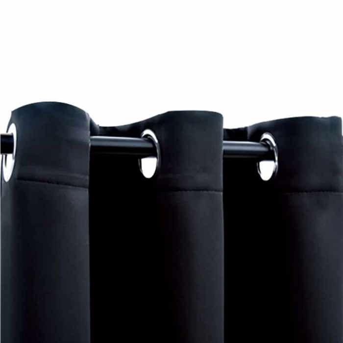 Maison Exclusive - Rideaux occultants avec anneaux 2 pièces Noir 97x213 cm Tissu
