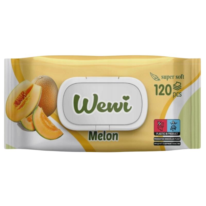 Wewi Melone Feuchttücher Energetische Frische und Weichheit 120 Stück