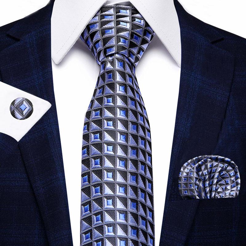 Men'S Business Tie Set, Tie Bow Tie Pocket Towel Cufflinks 3-Piece Set