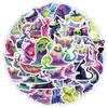 50 Neon Halloween Graffiti Stickers for Water Cups, Luggage, Waterproof Decorative Stickers, Creative Stationery Stickers