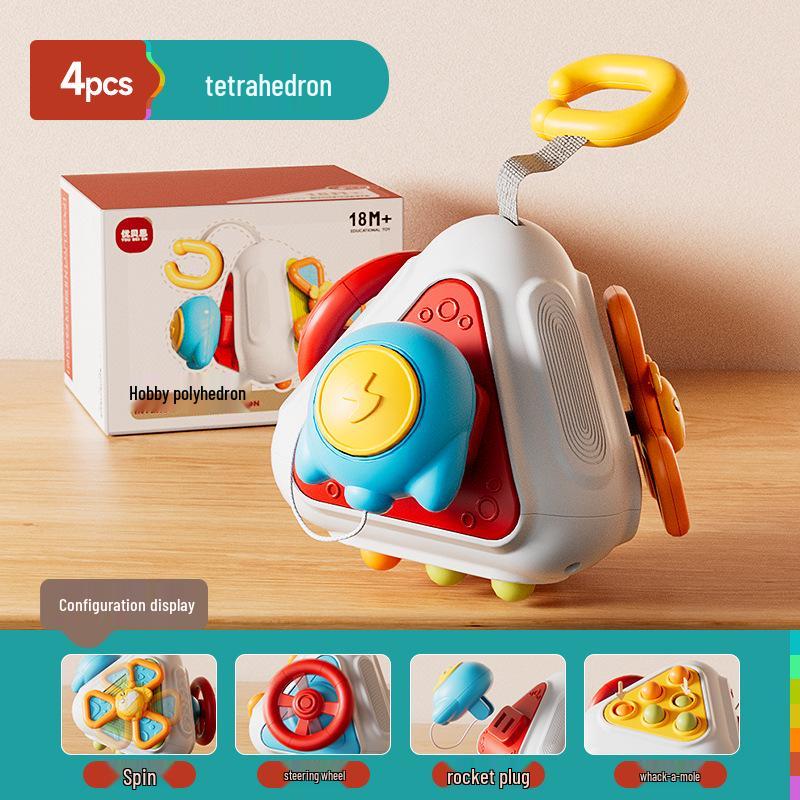 Montessori Busy Ball Box: Shape Recognition Activity Cube for 1-2 Year Olds