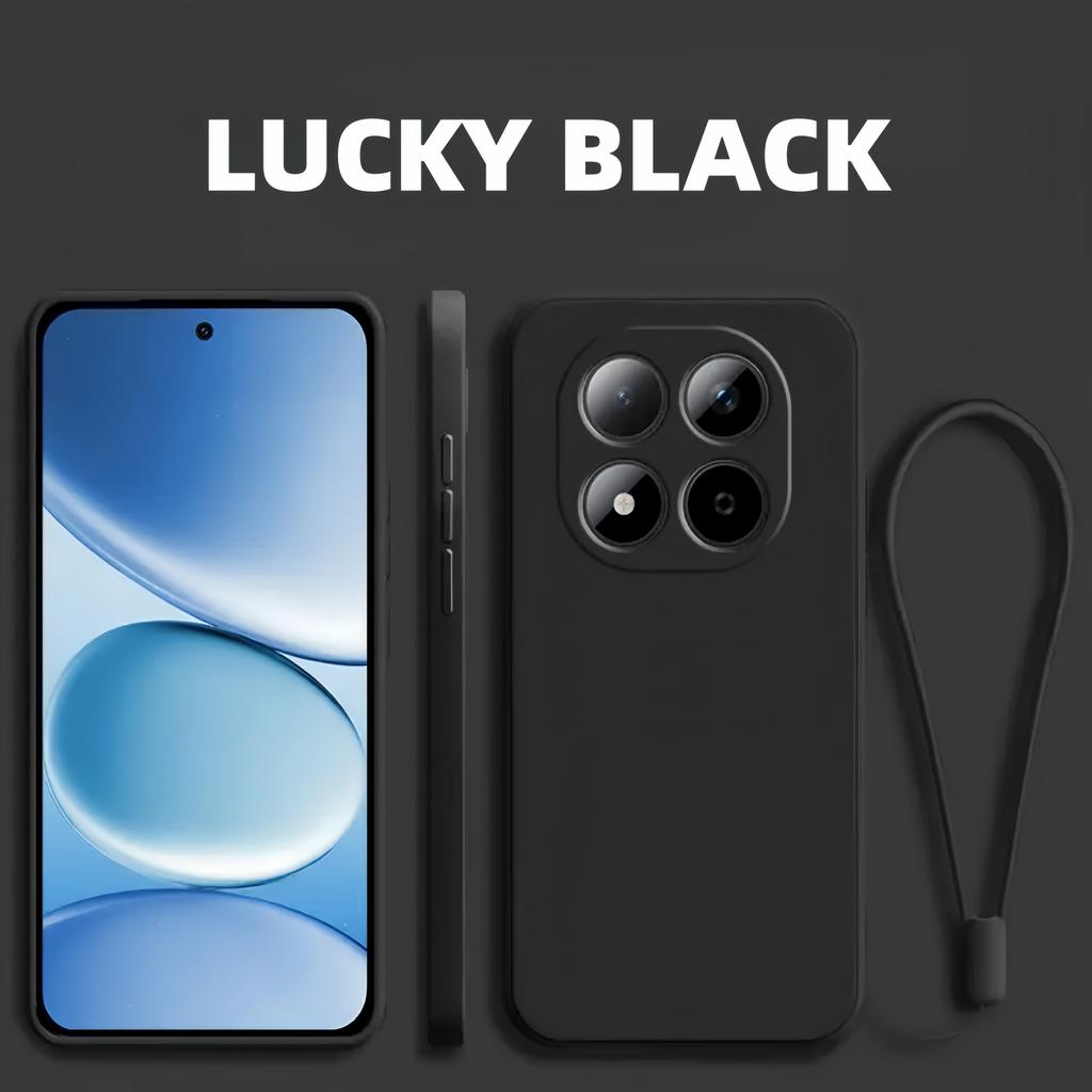 With Lanyard Fashion Solid Colour Shockproof Protective Liquid Silicone Phone Case For Redmi 15 14 13 Pro Plus 5G/4G