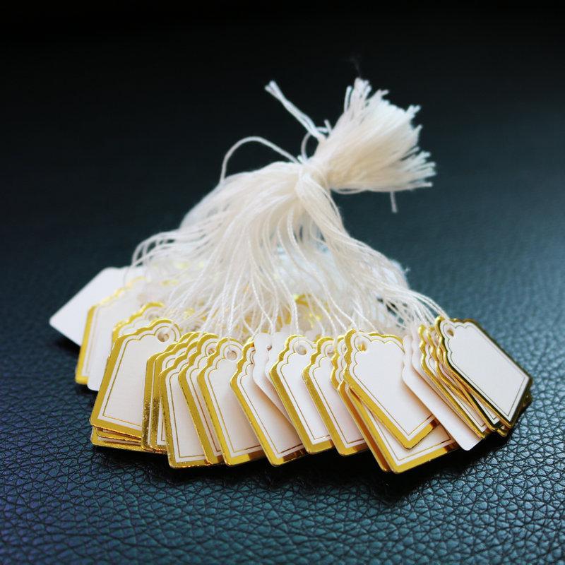Fan-Shaped Jewelry Price Tags with Gold & Silver Edges