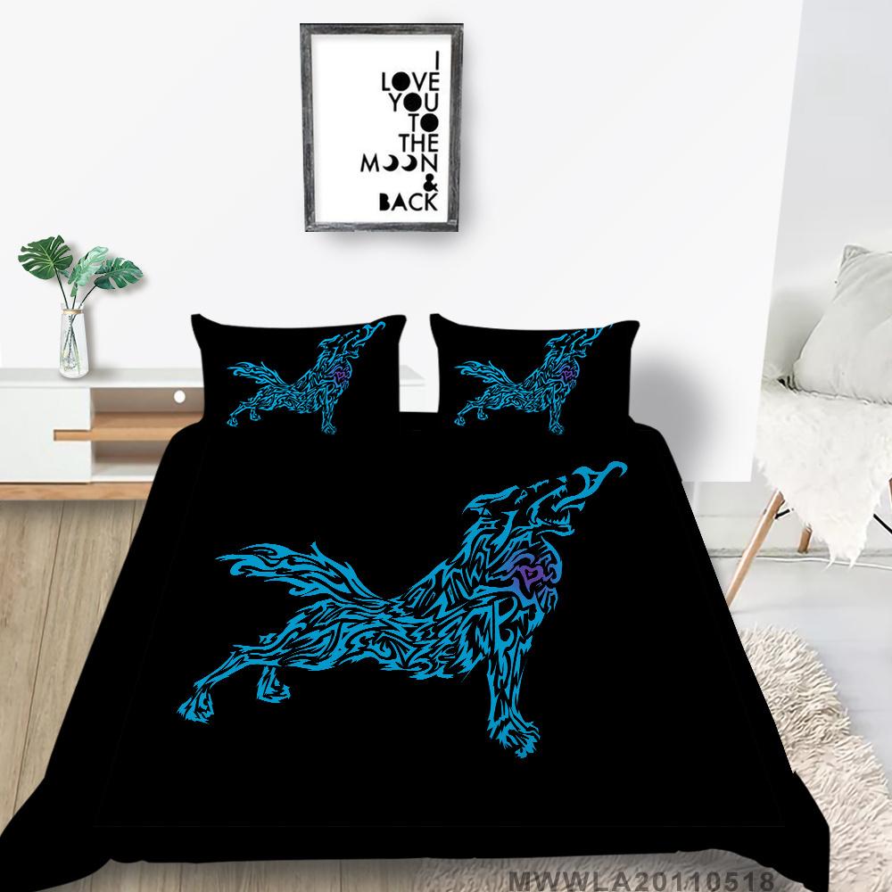 2023 New Style Comforter Cover Set Cool Duvet Covers Highend 3D Wolf Printed Polyester Bedding Cover Set Fashionable Bedclothes