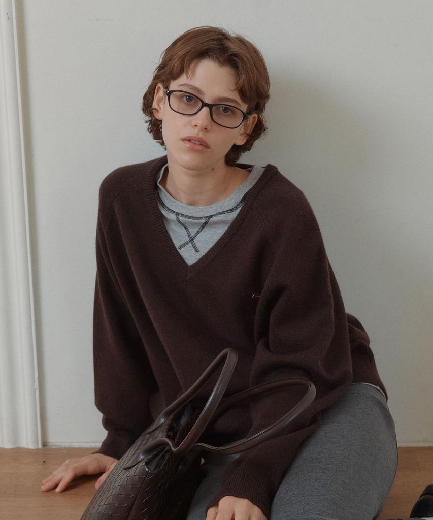 ANOETIC Anc V-Neck Knit_Brown