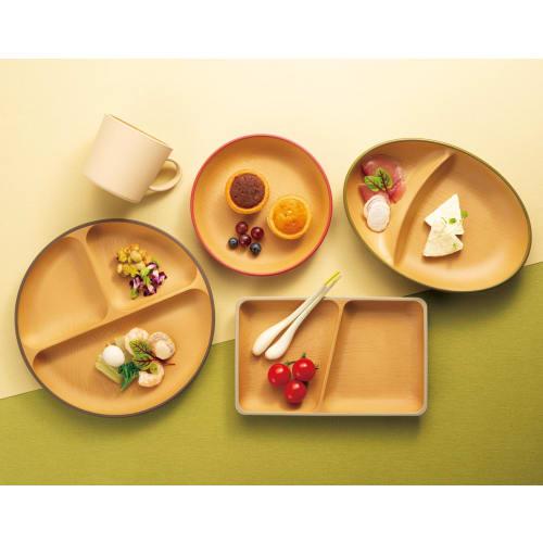 Kano Earth Color Antibacterial Lunch Plate, Small, Diameter 21.3cm, Gray, 74489