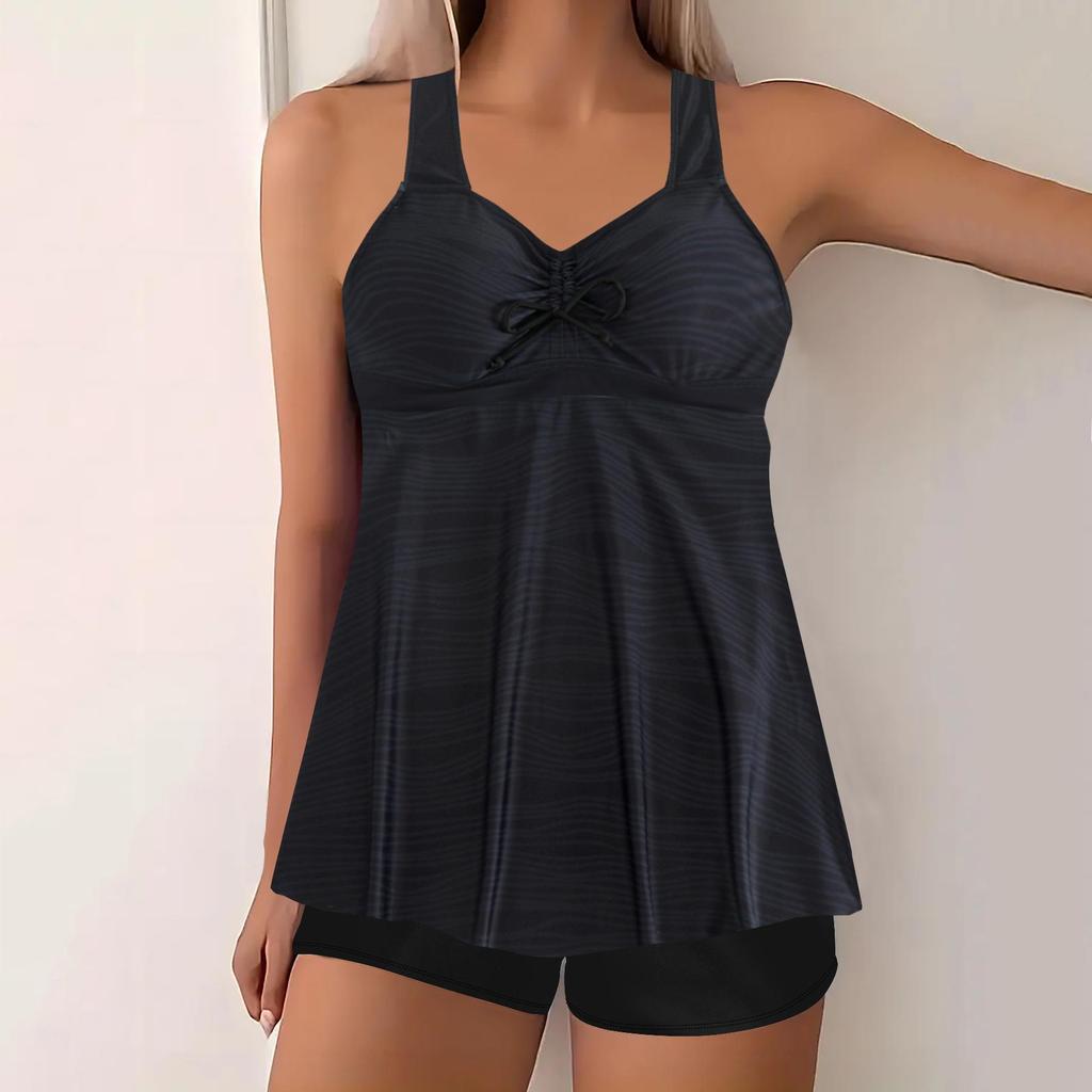 European-American Printed Spring Bikini 2025: Conservative Skirt-Style Women's Swimsuit.