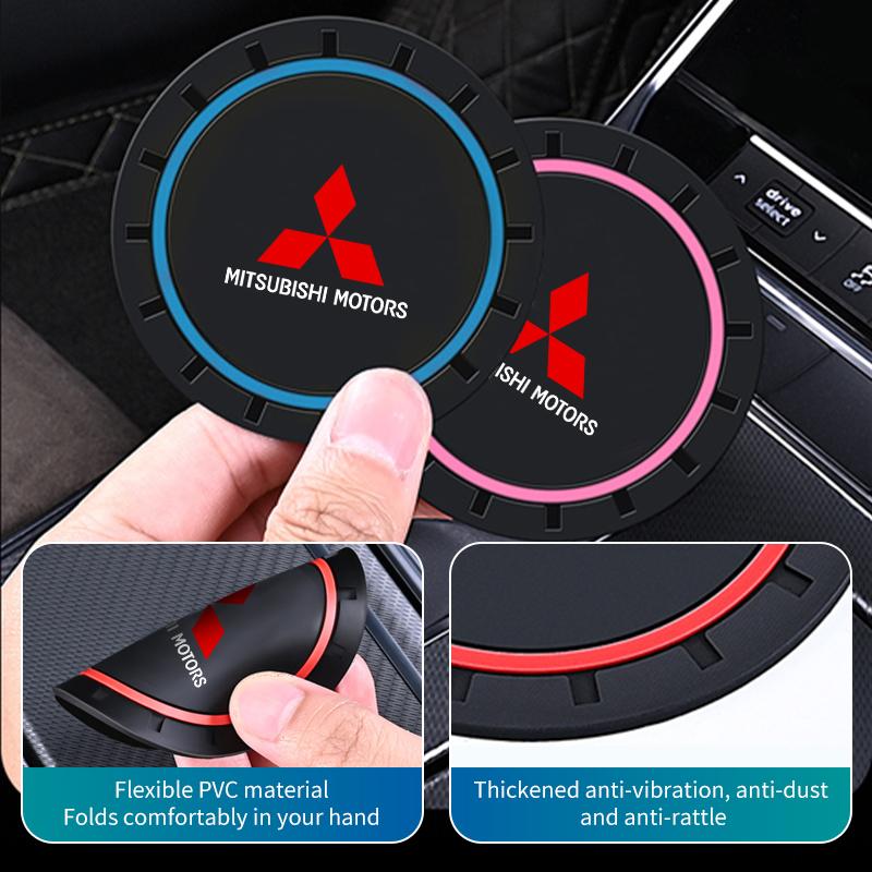 Anti-Slip Auto Cup Holder Pad Silicone Durable Interior Decor For Mitsubishi Outlander Pajero Sport Lancer EX ASX L200 Eclipse