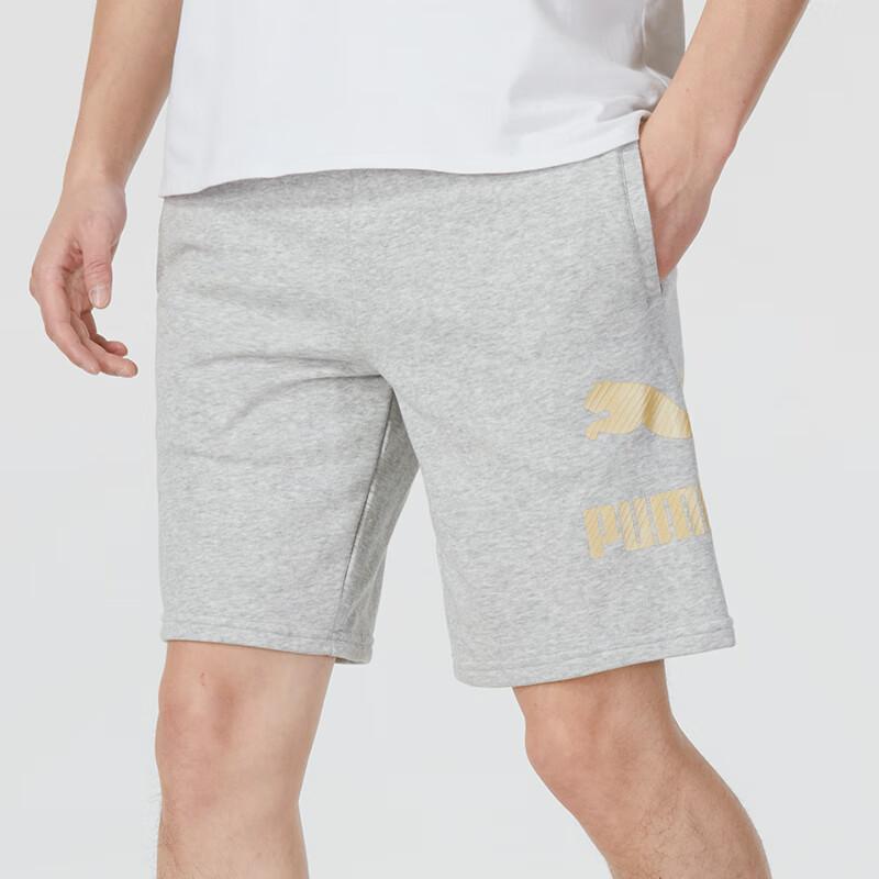 Puma Letter Logo Print Lace-Up Straight Casual Shorts Unisex Bottoms Grey 626881-04