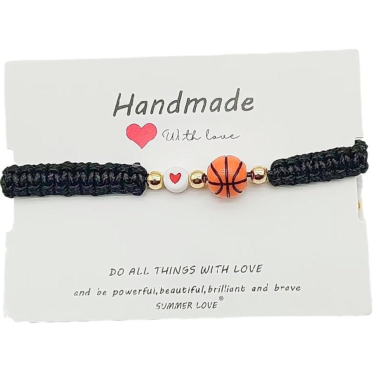 DATOA Handmade Volleyball Tennis Football Bracelet Sport Fans Gifts for Men Women Adjustable Knot Basketball Rugby Soccer Baseball Bracelets