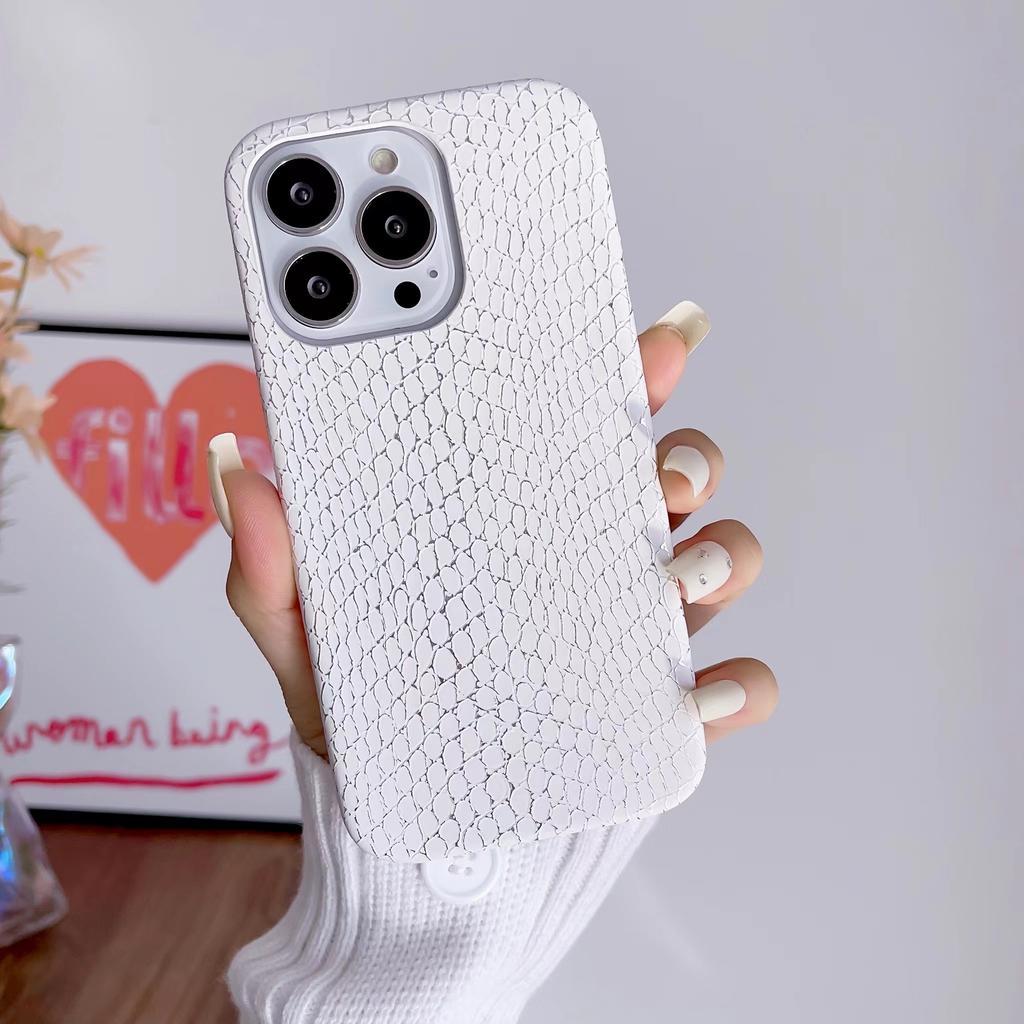 Suitable for Apple 14promax Phone Case, Snake-skin Pattern Iphone13 Half-case 12pm Anti-drop 11 Women's Protective Case