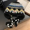 Vintage Knit Beret Wool Blend Warm Hat For Autumn Winter Women
