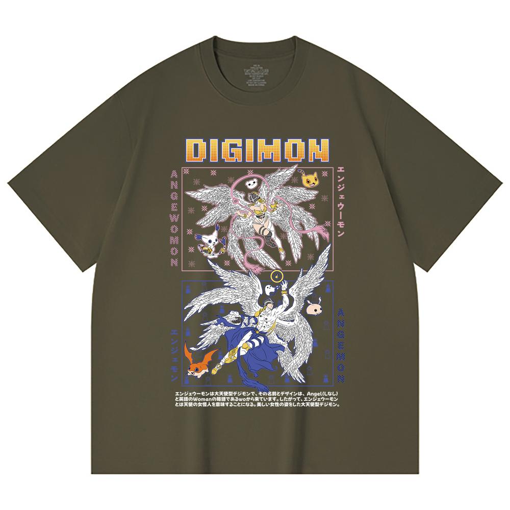 230 Gsm 100% Cotton Digimon V7 Print Unisex Heavy Cotton T Shirt