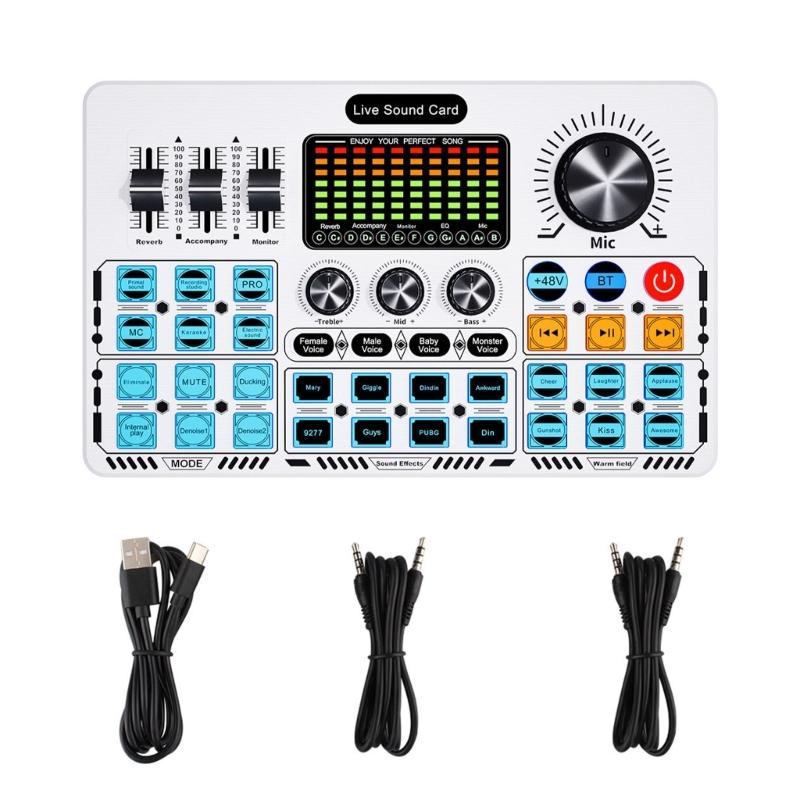 

Quality Sound Live Sound Card Sound Mixer for Streaming and Recording with Builts In Effects and Easy Operations 1