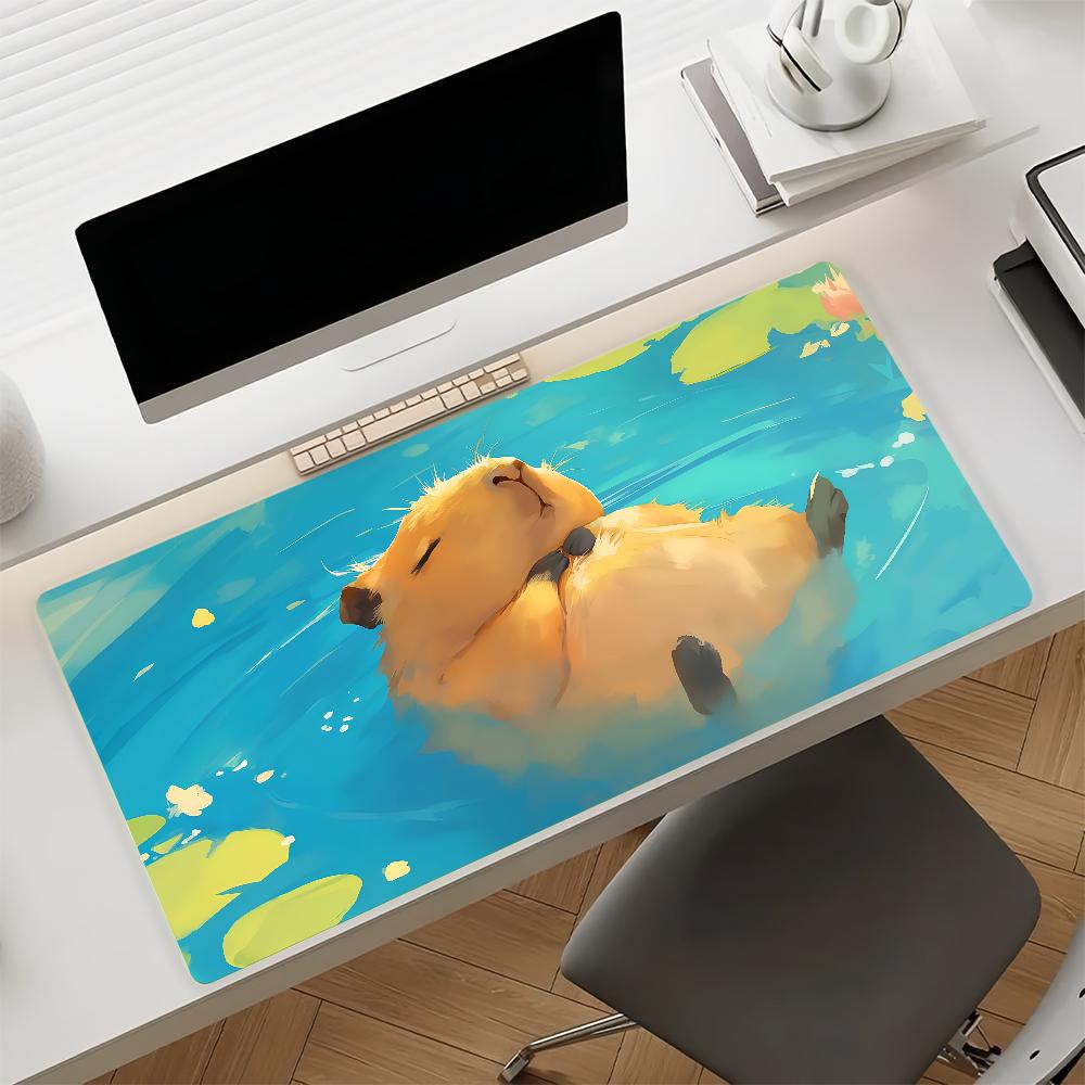 Süßes Capybara Cartoon Mauspade Rutschfeste Gummi Gamer Balance Computer Matte Decoracion Schreibtischmatte Laptop Büro Groß