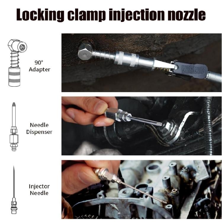 Industrial Grease Needle Nozzle Couplers Set for Hard Reach Areas Efficient Lubrication Mechanical Fittings Repair Shops
