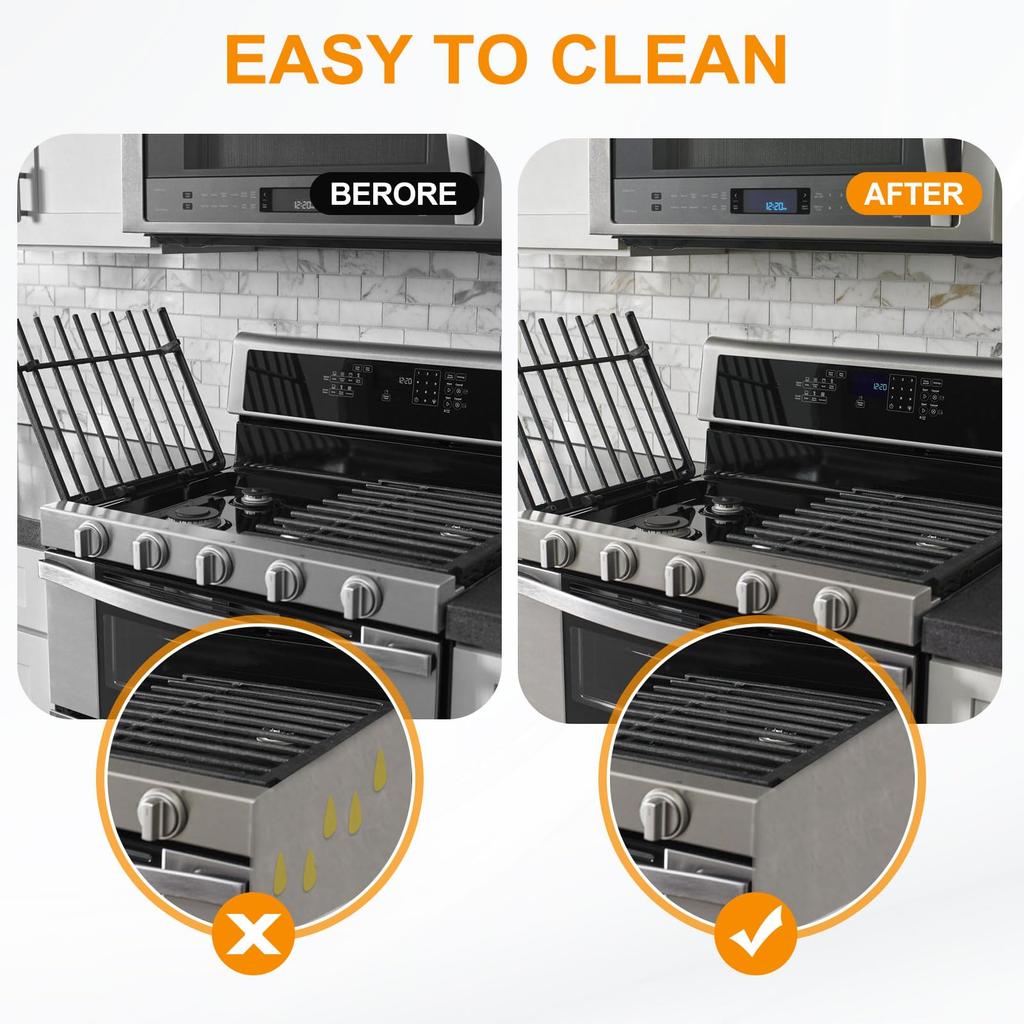 uxcell Stove Gap Aluminum Stove Gap Filler Heat Resistant Easy for Kitchen Inch 2-Pack Covers, Kit, & Cleaning, Countertops, 23.6 (0.2 Inch, Black)