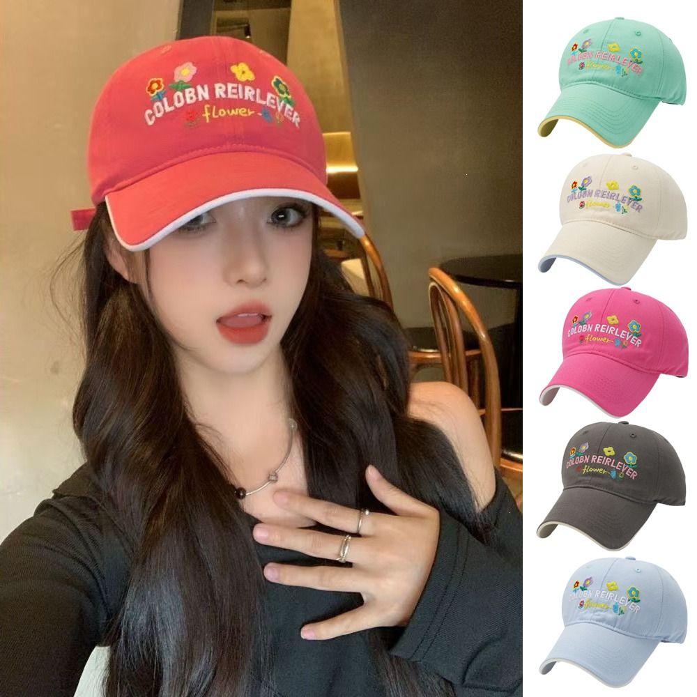 Hip Hop Floral Baseball Cap Cotton Streetwear Hats Fashion Peaked Cap For Women Girls