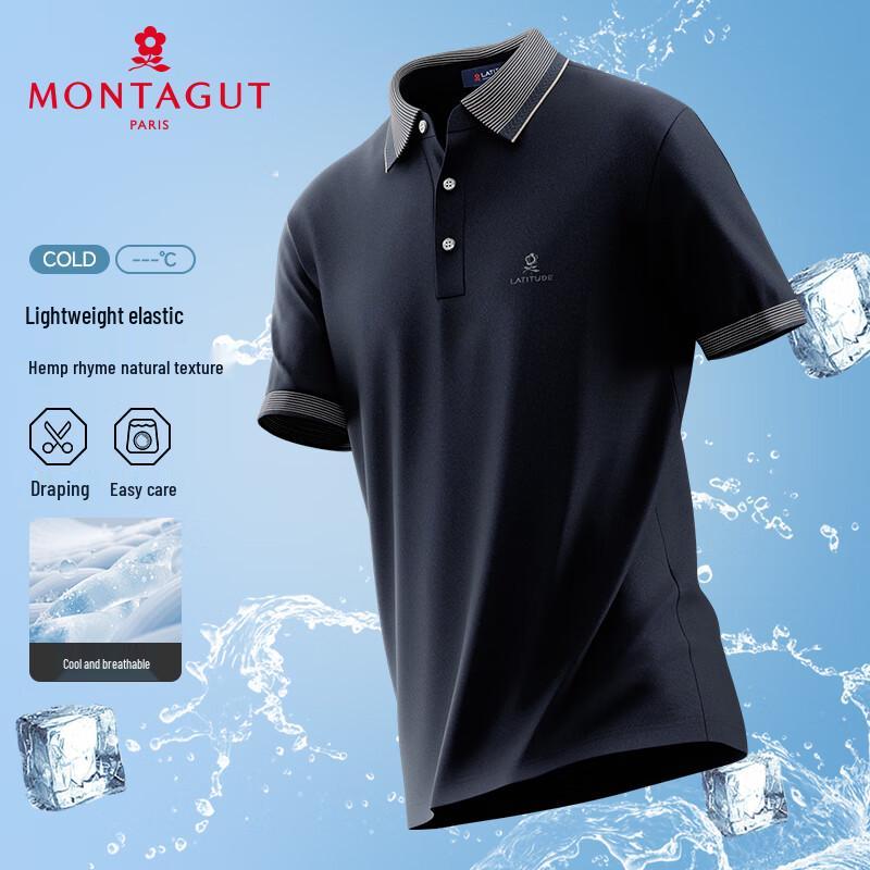 MONTAGUT Men s Breathable Cloud-Feel Short-Sleeve Polo Shirt 3XL/56