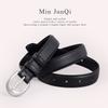 Womens Classic Leather Waist Belt With Pin Closure For Daily Wear And Jeans