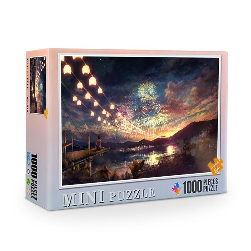 Challenging 1000-Piece Anime Landscape Puzzle: Adult Stress Relief Commemorative Edition