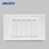 DELEFU Italian Standard White 118 Type Wall Switch Socket with USB + TYPE-C Socket Is Suitable for Hotels and Households.