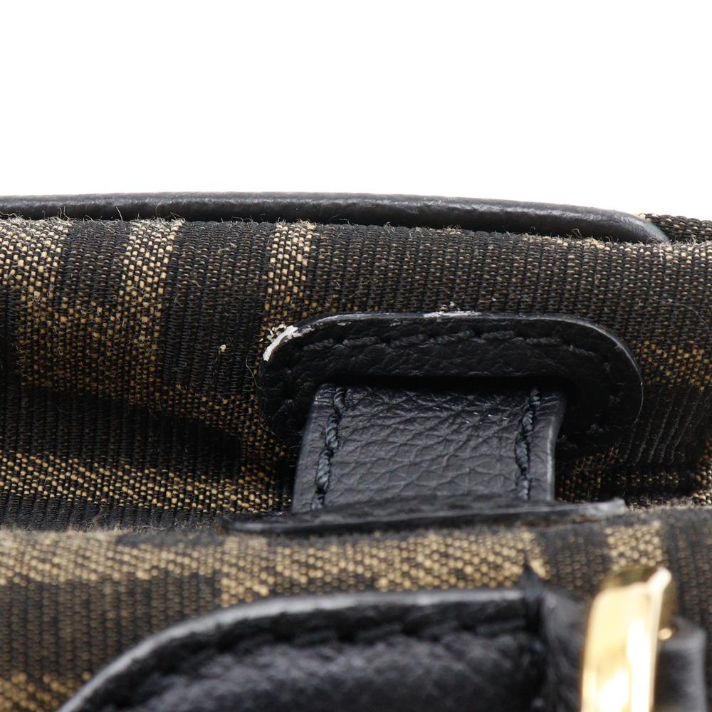 Fendi La Medusa Zucca Handbag X Versace Fender 2WAYShoulder Black / Brown Nylon Canvas/leather Women Used