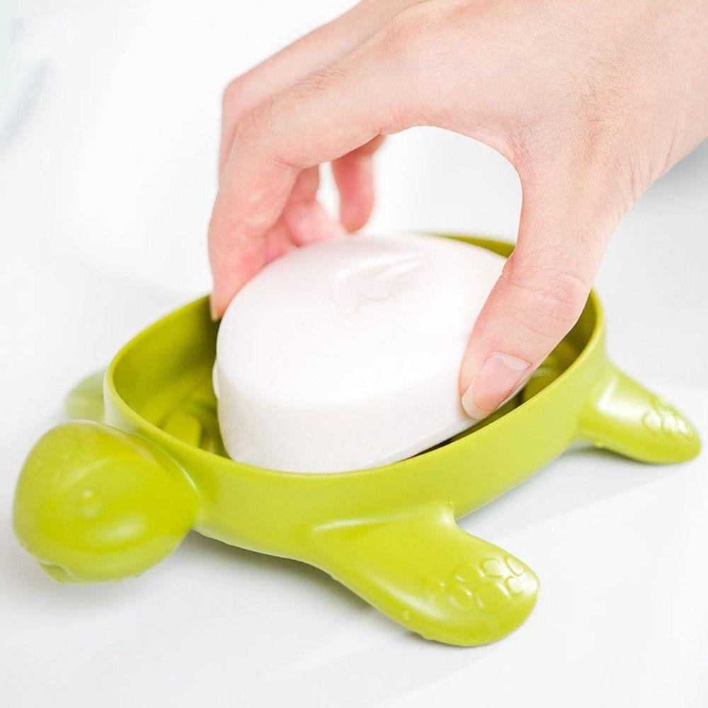 Plastic Turtles Shape Soap Box Anti-slip Soap Holder Soap Rack Drain Soap Holder Box  Toilet